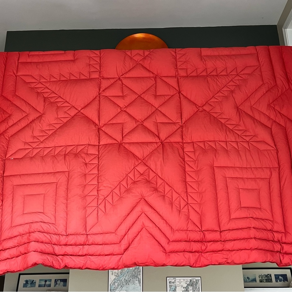 Down Ralph Lauren  Sunset orange Quilted Star Pattern Comforter.